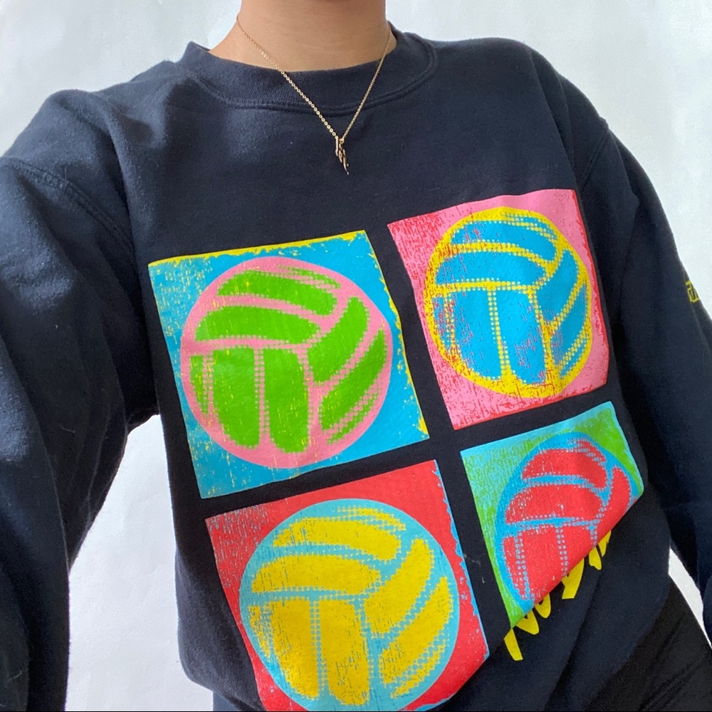 volleyball neon graphic sweatshirt | No Dinx VB
